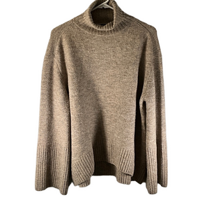 Velvet Heart Turtleneck Sweater - Tan & Gray Blend